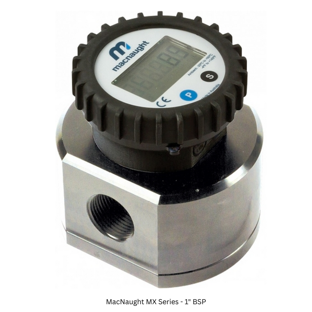 MacNaught MX Series Oval Gear Flowmeter – Stainless Steel Body – with Battery Powered Digital Indicator
