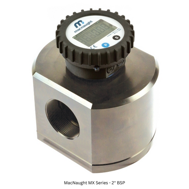 MacNaught MX Series Oval Gear Flowmeter – Stainless Steel Body – with Battery Powered Digital Indicator