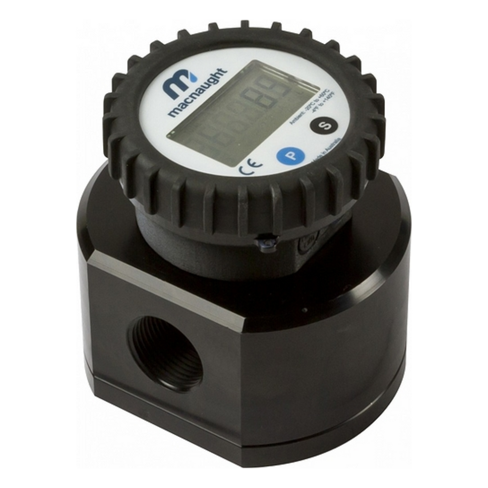 MacNaught MX Series Oval Gear Flowmeter – Aluminium Body for Fuels and Oils – with DC Powered Digital Indicator with Outputs