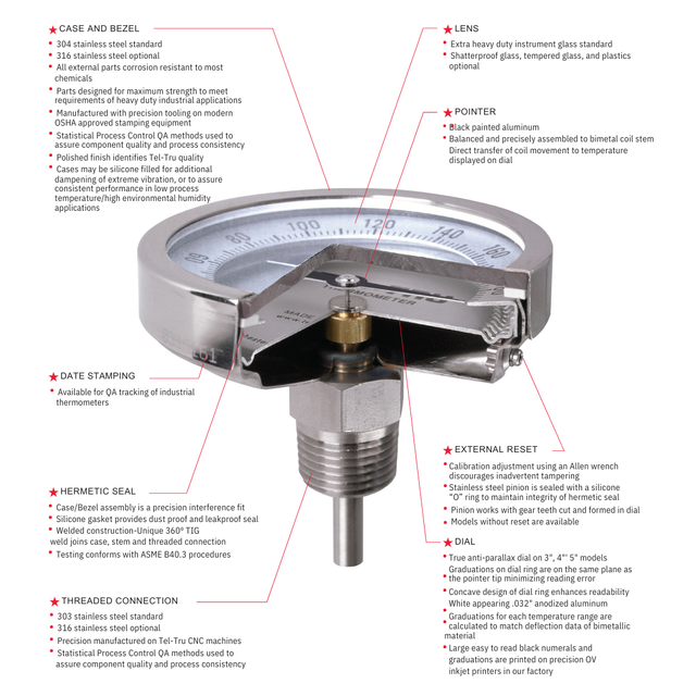 Tel-Tru Bimetal Thermometer TG53