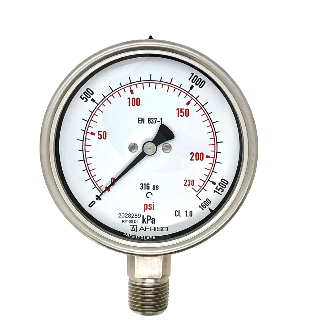 Afriso All Stainless Steel Pressure Gauge 100 mm