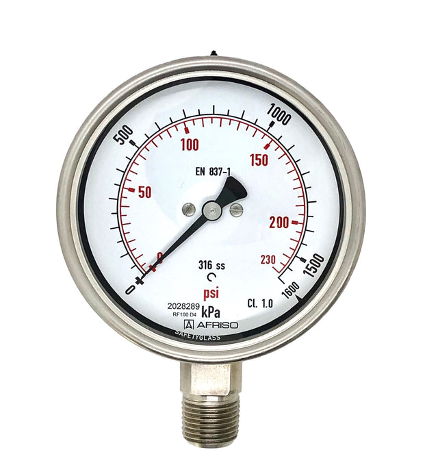 Afriso All Stainless Steel Pressure Gauge 100 mm