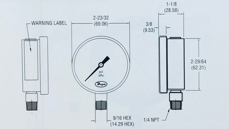 Dwyer 63mm Utility Pressure Gauge