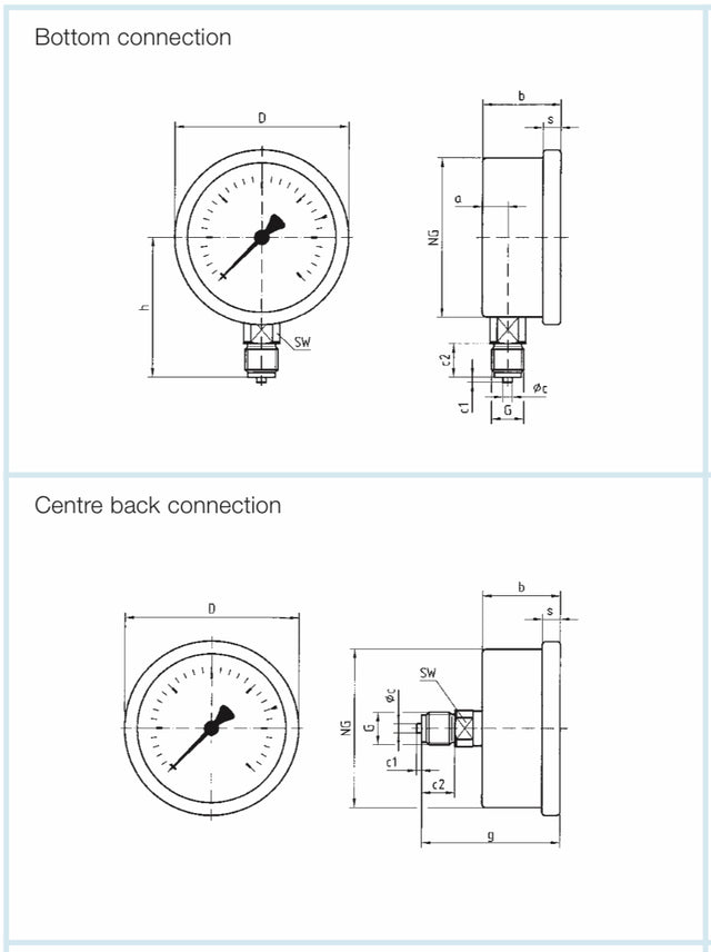 Afriso Heavy Duty Pressure Gauge 63mm