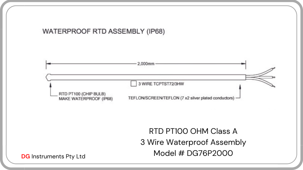 RTD Sensors with Teflon Sealed Tip – DG Instruments Pty Ltd