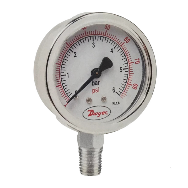 Dwyer 63mm All Stainless Steel Pressure Gauge