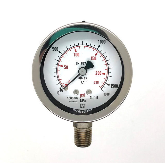 Afriso All Stainless Steel Pressure Gauge 63 mm