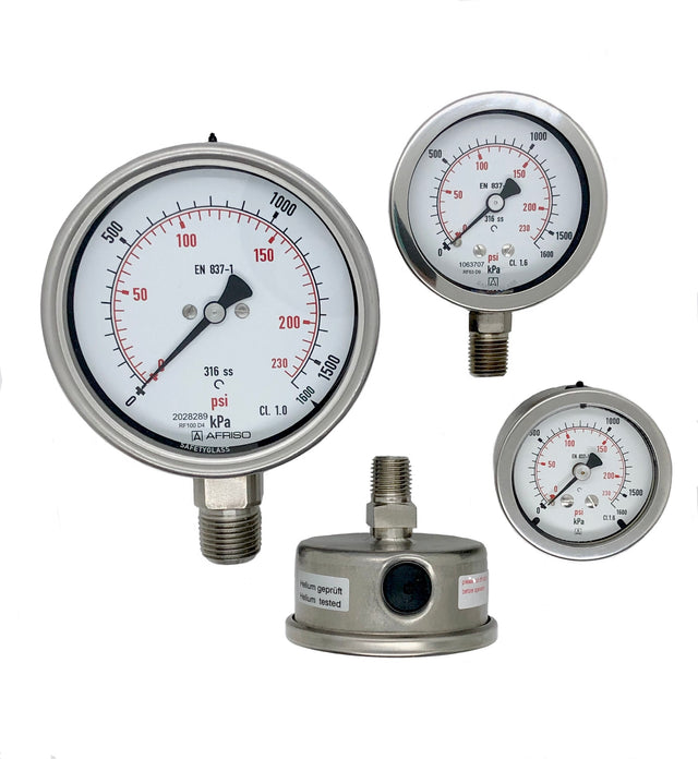 Afriso All Stainless Steel Pressure Gauge 63 mm