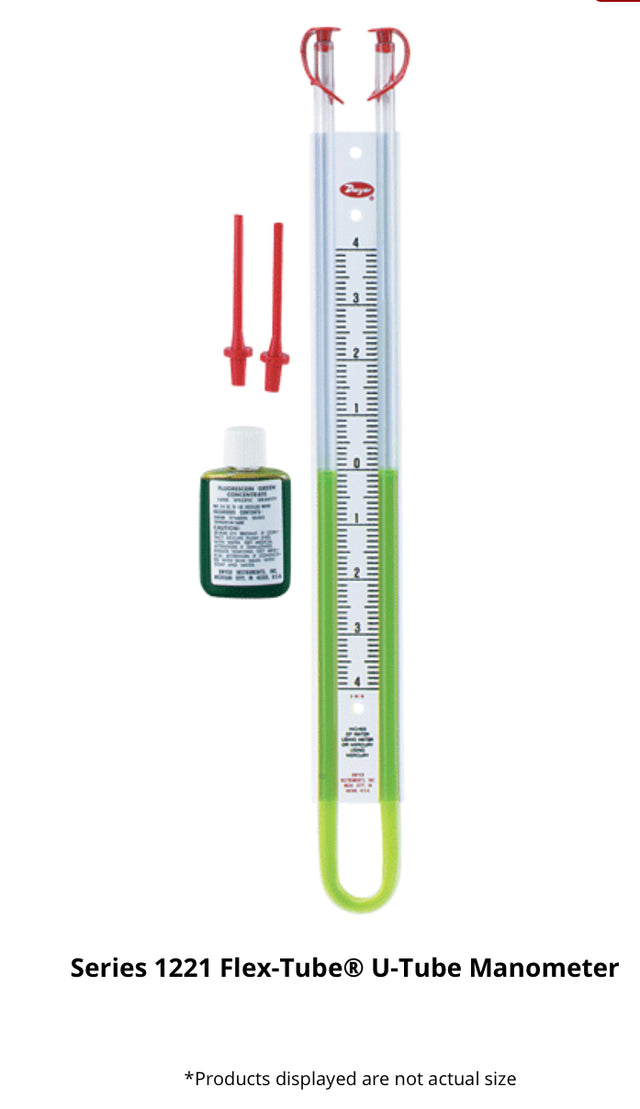 Dwyer Flex-Tube U-Tube Manometer – Fluid Filled